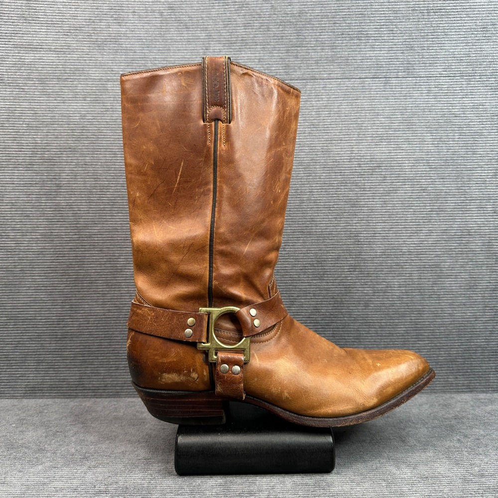 Boulet Canada Mens Brown Leather Harness Western Cowboy Boot 11.5 E K530535 1817